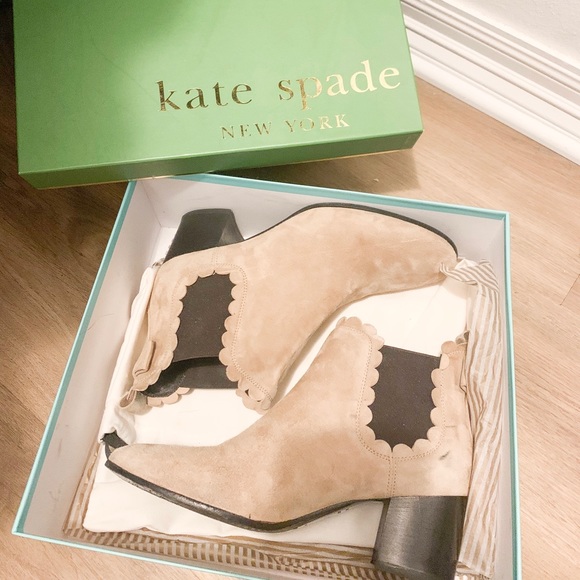 kate spade Shoes - Kate Spade Scallop Suede Booties
